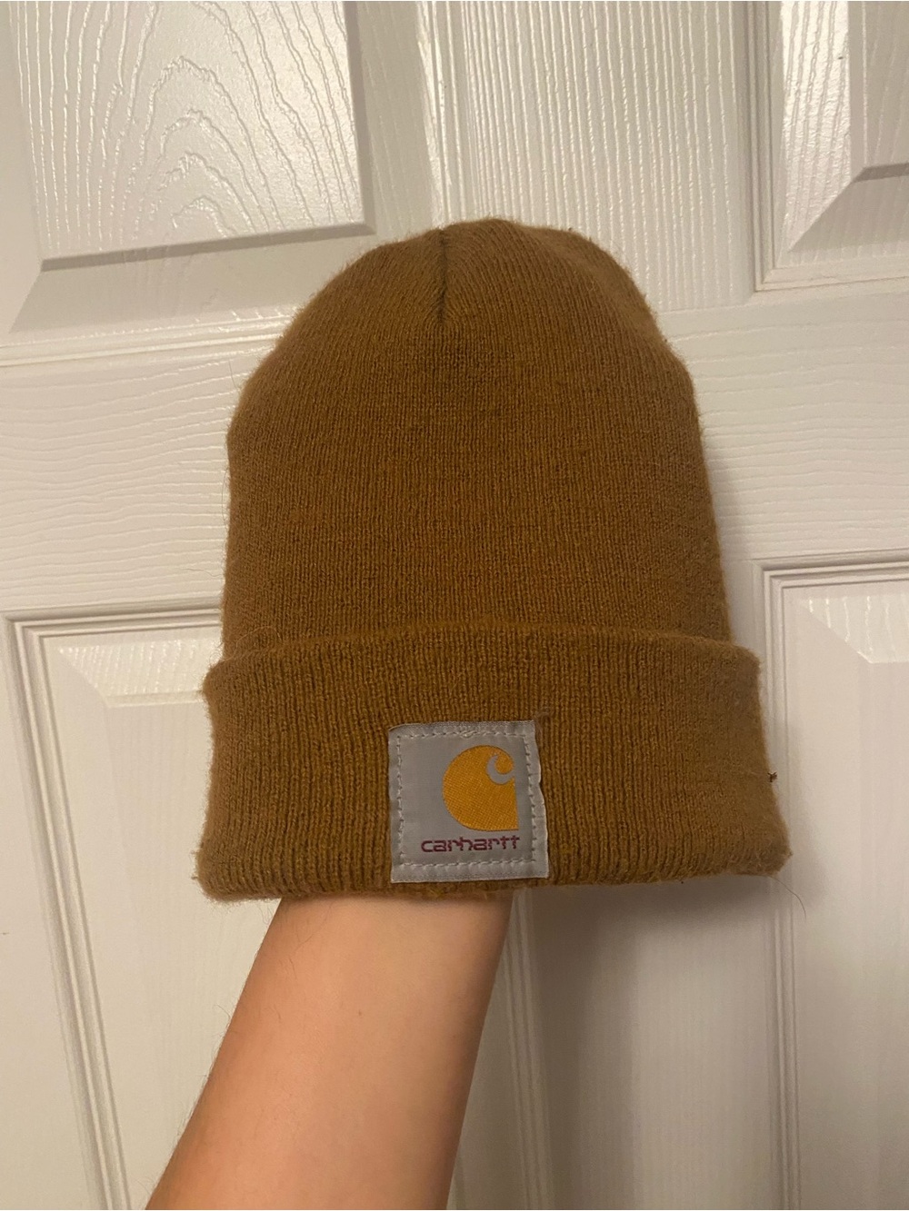 Carhartt Women’s Beanie in Carhartt Brown with Logo Patch
